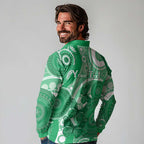 Personalised Australia Mental Health Awareness Month Long Sleeve Polo Shirt Your Mind Matter Aboriginal Art