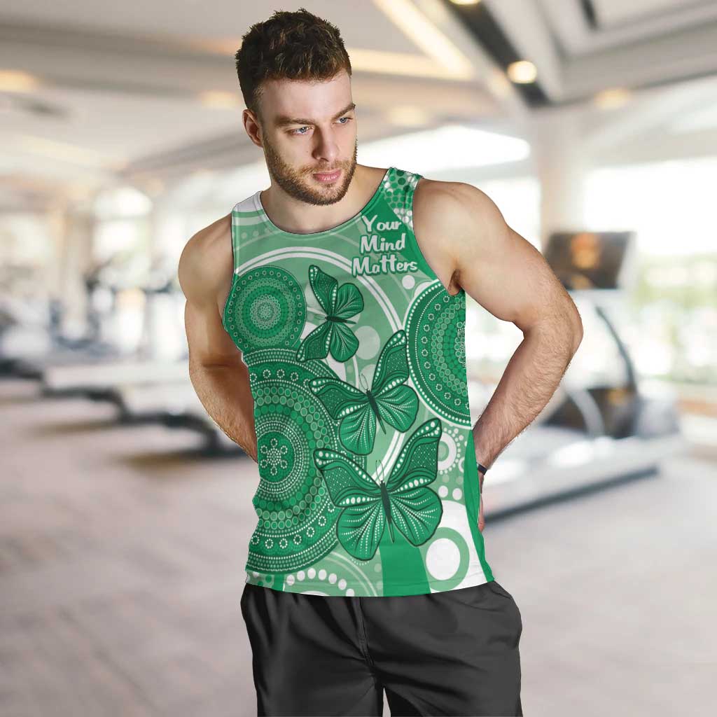 Personalised Australia Mental Health Awareness Month Men Tank Top Your Mind Matter Aboriginal Art