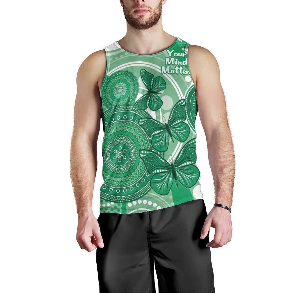 Personalised Australia Mental Health Awareness Month Men Tank Top Your Mind Matter Aboriginal Art