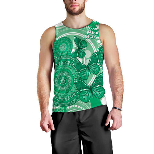 Personalised Australia Mental Health Awareness Month Men Tank Top Your Mind Matter Aboriginal Art