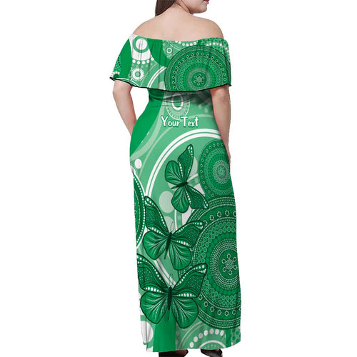 Personalised Australia Mental Health Awareness Month Off Shoulder Maxi Dress Your Mind Matter Aboriginal Art