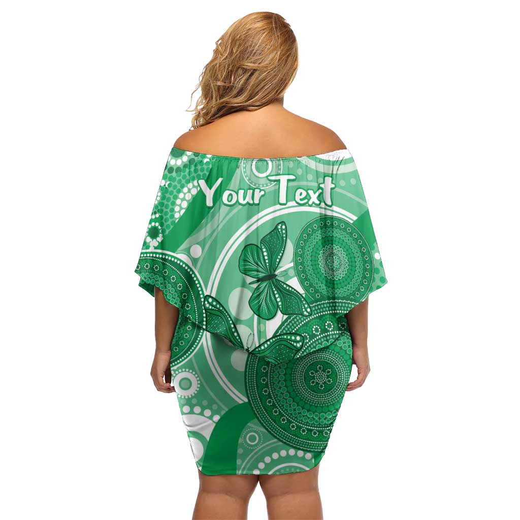 Personalised Australia Mental Health Awareness Month Off Shoulder Short Dress Your Mind Matter Aboriginal Art