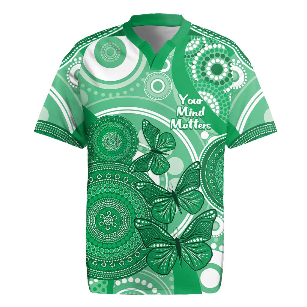 Personalised Australia Mental Health Awareness Month Rugby Jersey Your Mind Matter Aboriginal Art