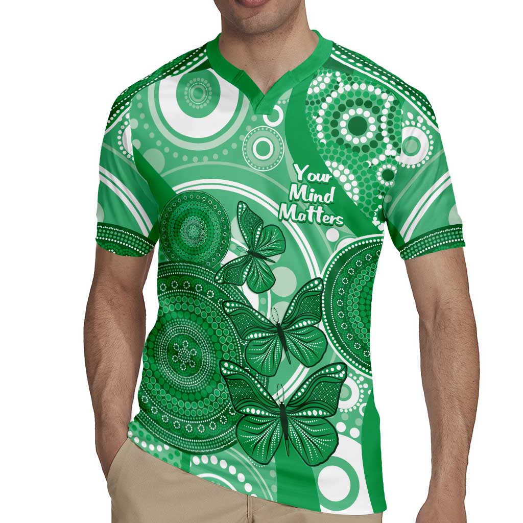 Personalised Australia Mental Health Awareness Month Rugby Jersey Your Mind Matter Aboriginal Art