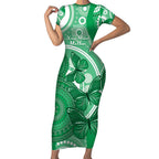 Personalised Australia Mental Health Awareness Month Short Sleeve Bodycon Dress Your Mind Matter Aboriginal Art