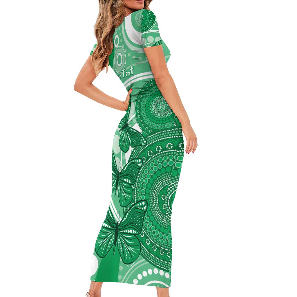 Personalised Australia Mental Health Awareness Month Short Sleeve Bodycon Dress Your Mind Matter Aboriginal Art