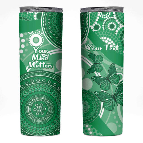 Personalised Australia Mental Health Awareness Month Skinny Tumbler Your Mind Matter Aboriginal Art
