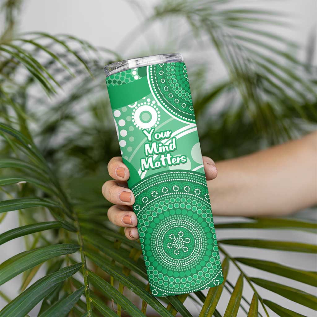 Personalised Australia Mental Health Awareness Month Skinny Tumbler Your Mind Matter Aboriginal Art