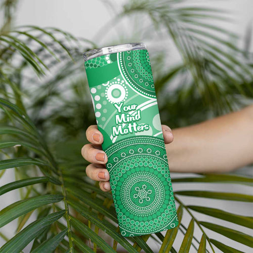 Personalised Australia Mental Health Awareness Month Skinny Tumbler Your Mind Matter Aboriginal Art