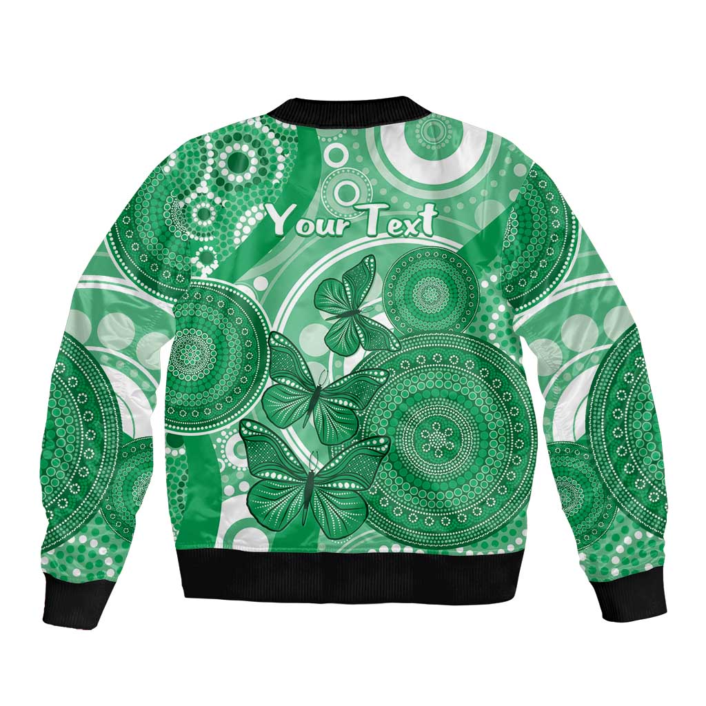 Personalised Australia Mental Health Awareness Month Sleeve Zip Bomber Jacket Your Mind Matter Aboriginal Art