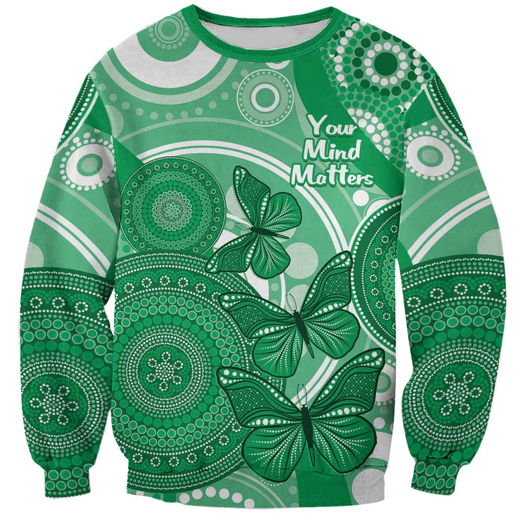 Personalised Australia Mental Health Awareness Month Sweatshirt Your Mind Matter Aboriginal Art