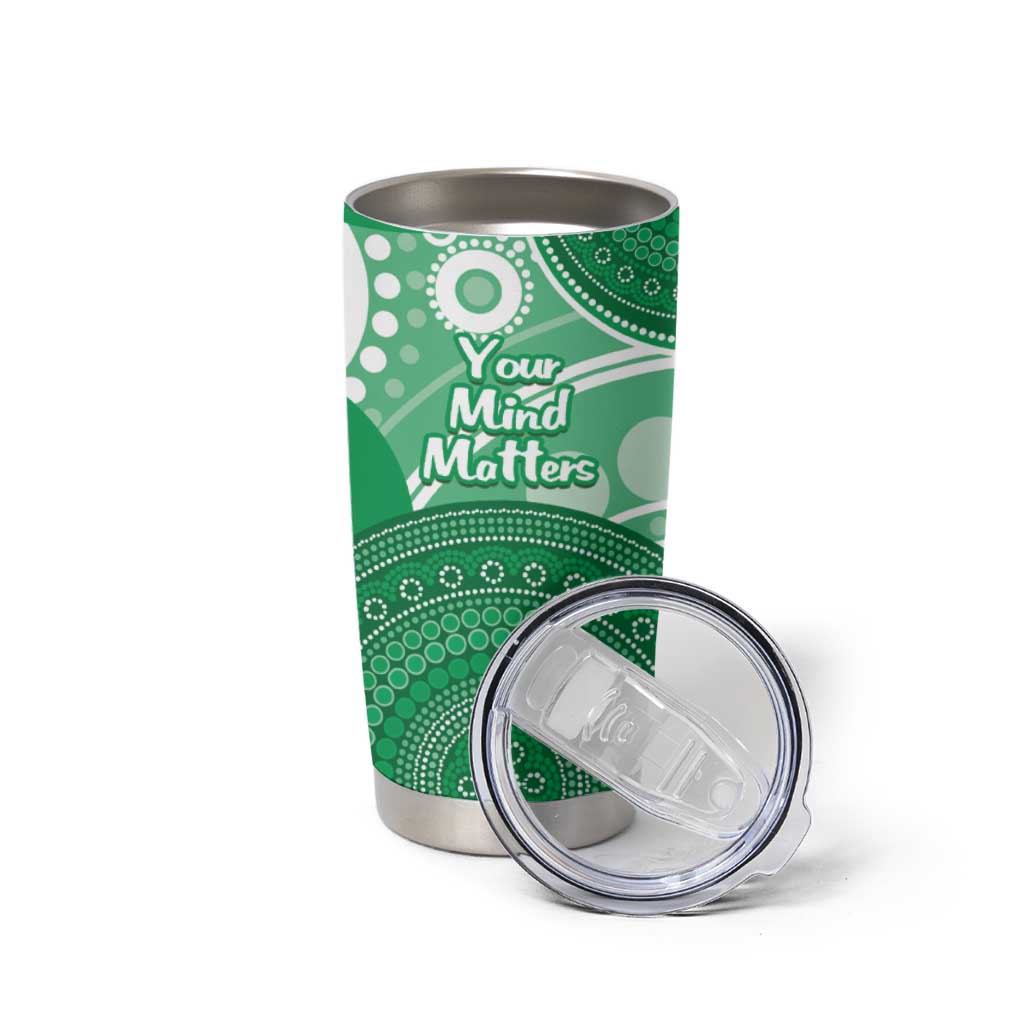Personalised Australia Mental Health Awareness Month Tumbler Cup Your Mind Matter Aboriginal Art