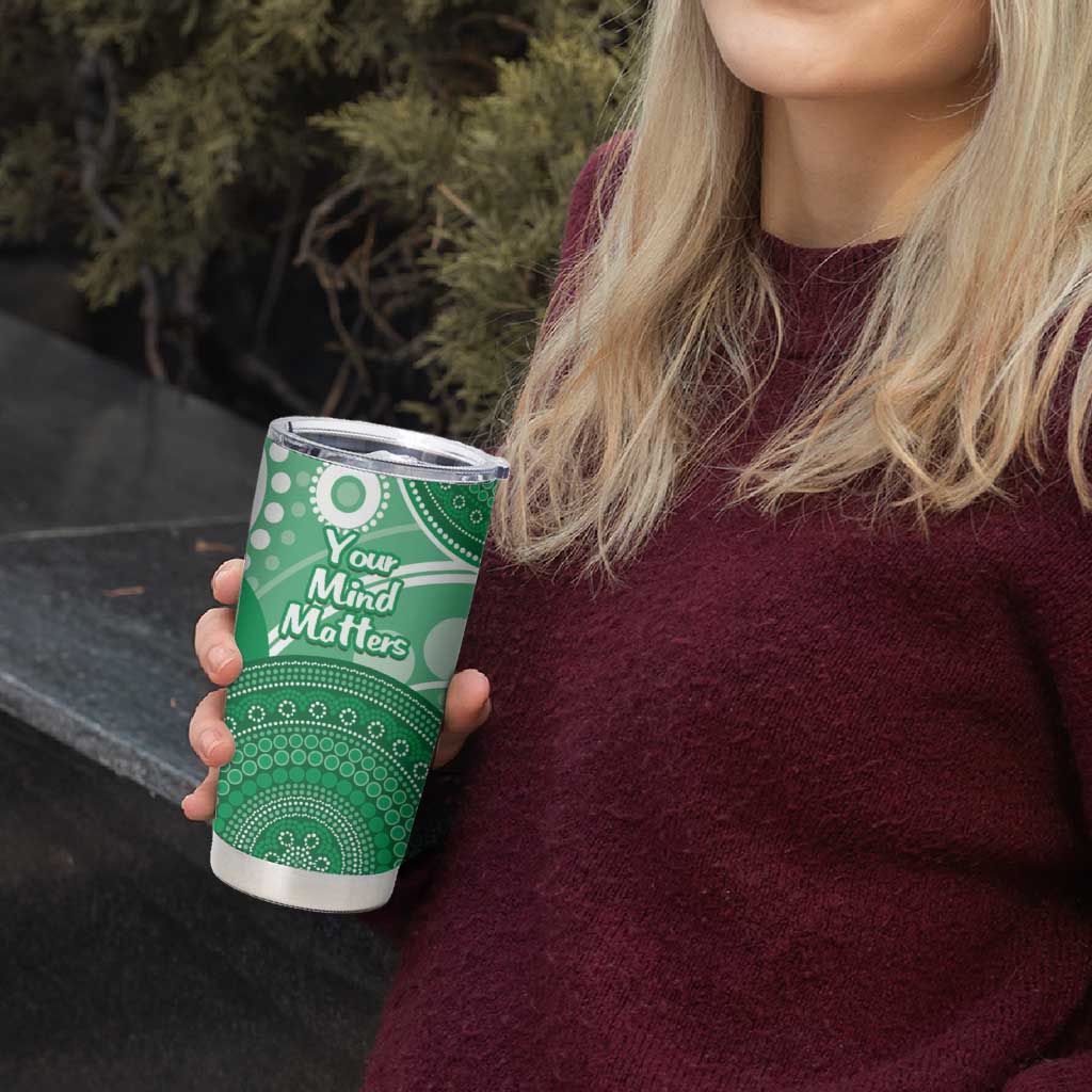 Personalised Australia Mental Health Awareness Month Tumbler Cup Your Mind Matter Aboriginal Art