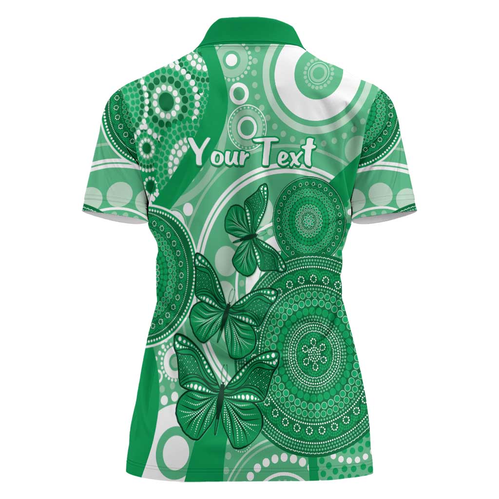Personalised Australia Mental Health Awareness Month Women Polo Shirt Your Mind Matter Aboriginal Art