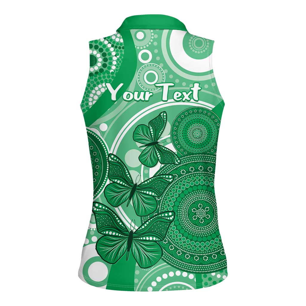 Personalised Australia Mental Health Awareness Month Women Sleeveless Polo Shirt Your Mind Matter Aboriginal Art