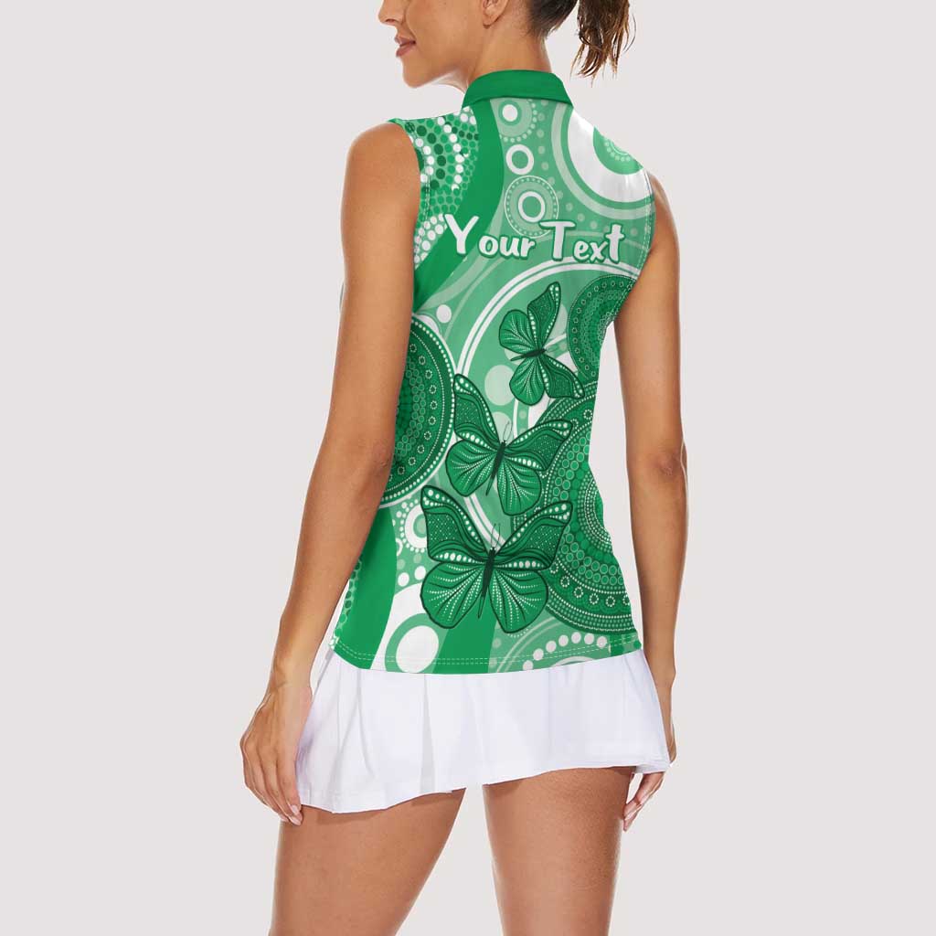 Personalised Australia Mental Health Awareness Month Women Sleeveless Polo Shirt Your Mind Matter Aboriginal Art