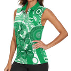 Personalised Australia Mental Health Awareness Month Women Sleeveless Polo Shirt Your Mind Matter Aboriginal Art