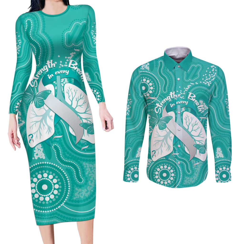 National Asthma Week Australia Couples Matching Long Sleeve Bodycon Dress and Long Sleeve Button Shirt Strength In Every Breath