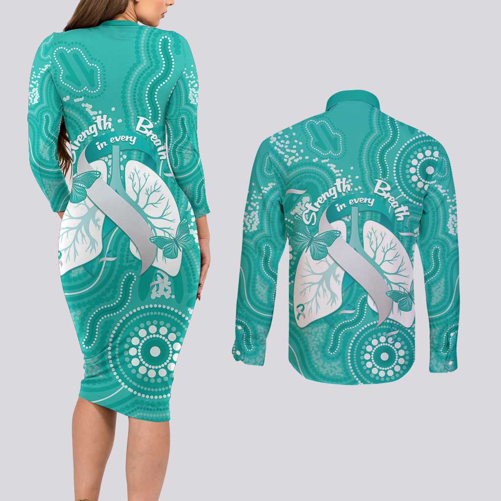 National Asthma Week Australia Couples Matching Long Sleeve Bodycon Dress and Long Sleeve Button Shirt Strength In Every Breath
