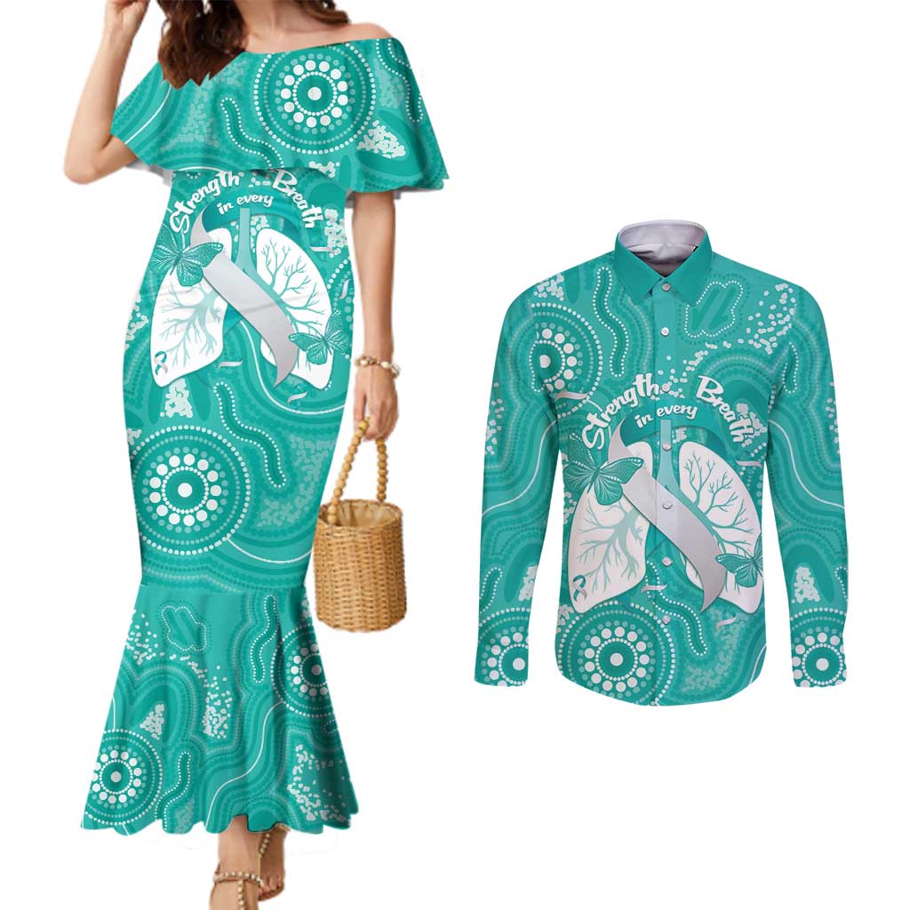 National Asthma Week Australia Couples Matching Mermaid Dress and Long Sleeve Button Shirt Strength In Every Breath