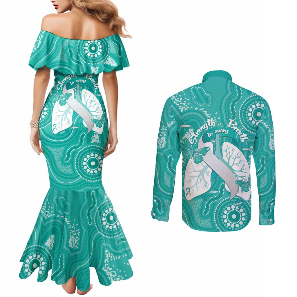 National Asthma Week Australia Couples Matching Mermaid Dress and Long Sleeve Button Shirt Strength In Every Breath