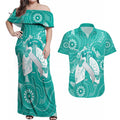 National Asthma Week Australia Couples Matching Off Shoulder Maxi Dress and Hawaiian Shirt Strength In Every Breath