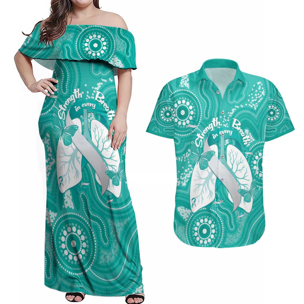 National Asthma Week Australia Couples Matching Off Shoulder Maxi Dress and Hawaiian Shirt Strength In Every Breath