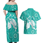 National Asthma Week Australia Couples Matching Off Shoulder Maxi Dress and Hawaiian Shirt Strength In Every Breath