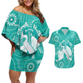 National Asthma Week Australia Couples Matching Off Shoulder Short Dress and Hawaiian Shirt Strength In Every Breath