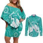 National Asthma Week Australia Couples Matching Off Shoulder Short Dress and Long Sleeve Button Shirt Strength In Every Breath