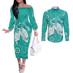 National Asthma Week Australia Couples Matching Off The Shoulder Long Sleeve Dress and Long Sleeve Button Shirt Strength In Every Breath