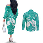 National Asthma Week Australia Couples Matching Off The Shoulder Long Sleeve Dress and Long Sleeve Button Shirt Strength In Every Breath