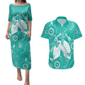 National Asthma Week Australia Couples Matching Puletasi and Hawaiian Shirt Strength In Every Breath