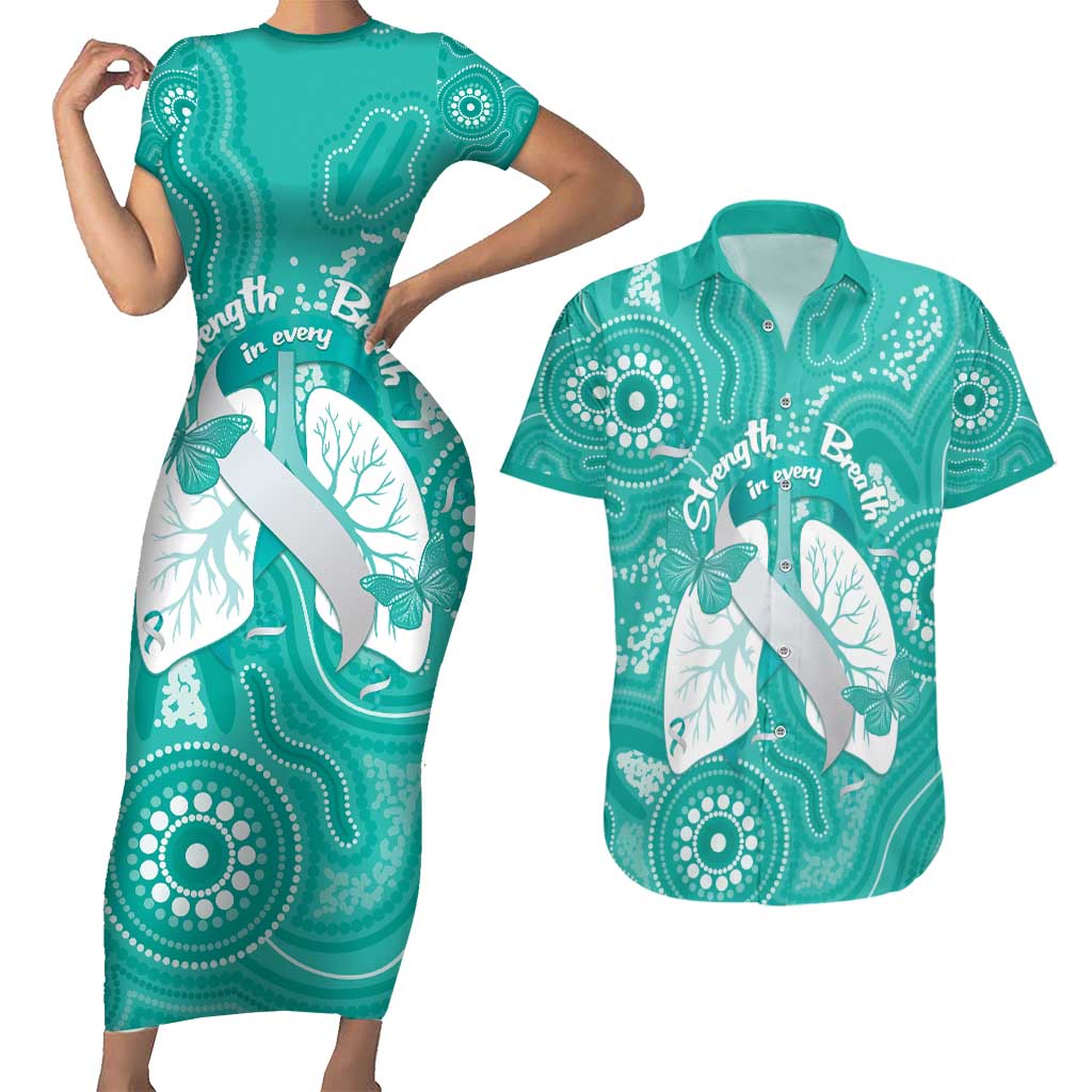 National Asthma Week Australia Couples Matching Short Sleeve Bodycon Dress and Hawaiian Shirt Strength In Every Breath