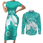 National Asthma Week Australia Couples Matching Short Sleeve Bodycon Dress and Long Sleeve Button Shirt Strength In Every Breath