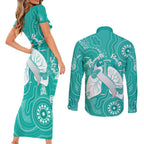 National Asthma Week Australia Couples Matching Short Sleeve Bodycon Dress and Long Sleeve Button Shirt Strength In Every Breath