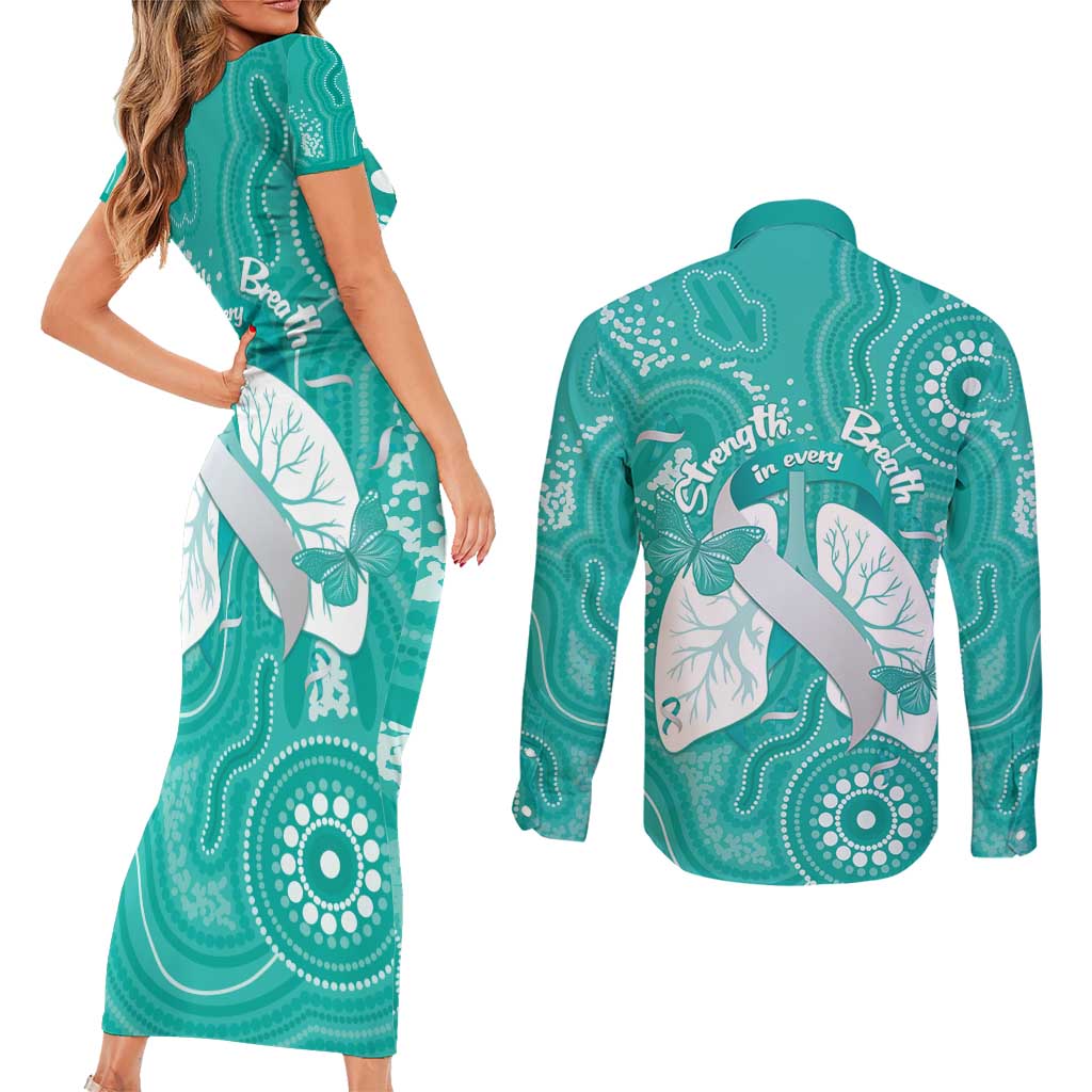 National Asthma Week Australia Couples Matching Short Sleeve Bodycon Dress and Long Sleeve Button Shirt Strength In Every Breath
