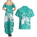 National Asthma Week Australia Couples Matching Summer Maxi Dress and Hawaiian Shirt Strength In Every Breath