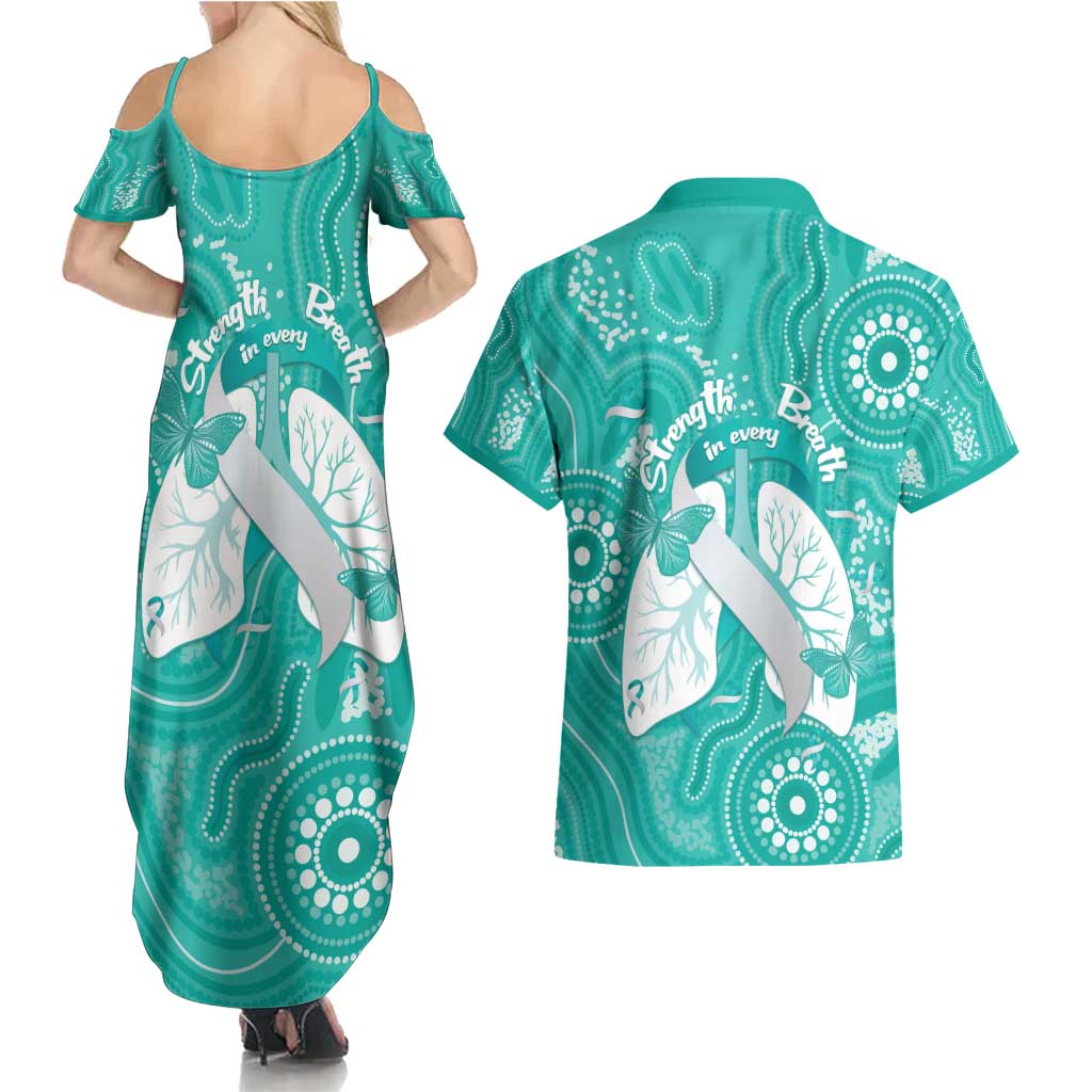 National Asthma Week Australia Couples Matching Summer Maxi Dress and Hawaiian Shirt Strength In Every Breath