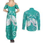 National Asthma Week Australia Couples Matching Summer Maxi Dress and Long Sleeve Button Shirt Strength In Every Breath