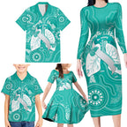 National Asthma Week Australia Family Matching Long Sleeve Bodycon Dress and Hawaiian Shirt Strength In Every Breath