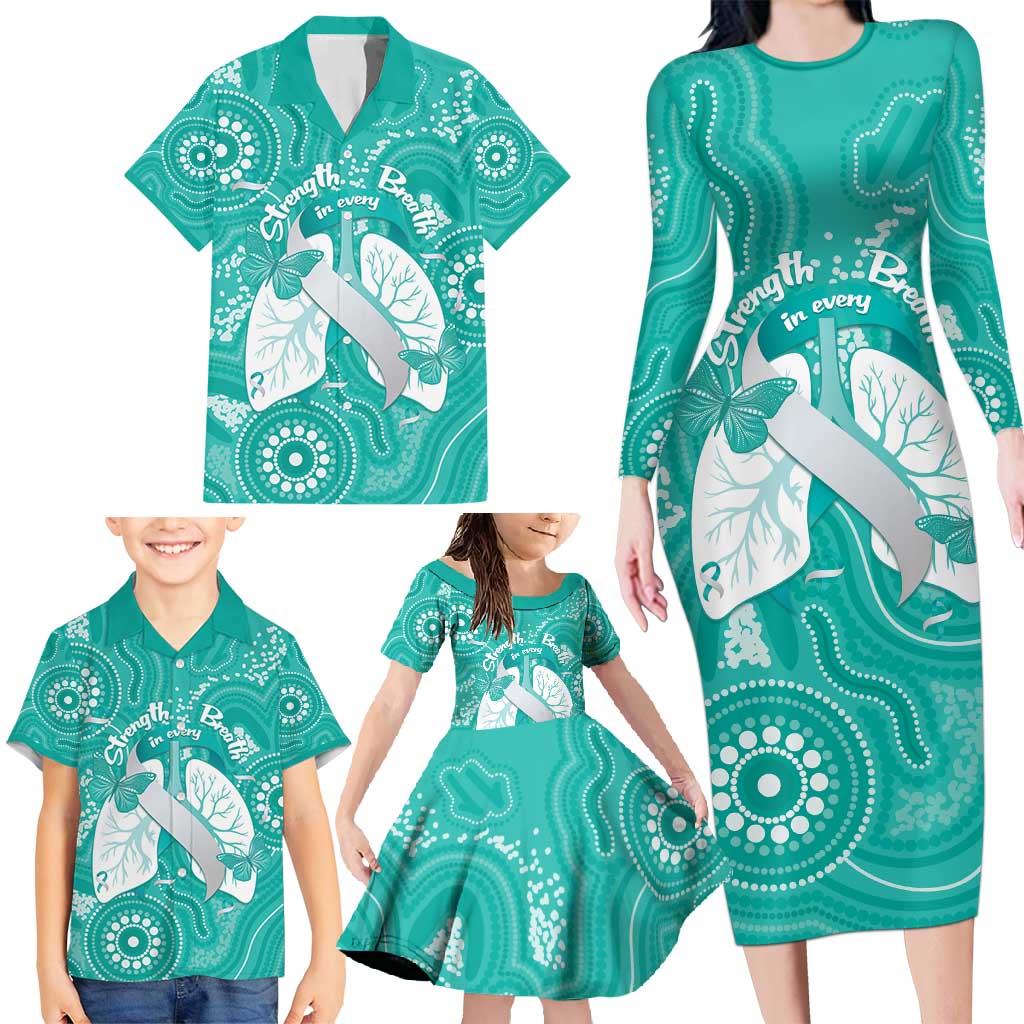 National Asthma Week Australia Family Matching Long Sleeve Bodycon Dress and Hawaiian Shirt Strength In Every Breath