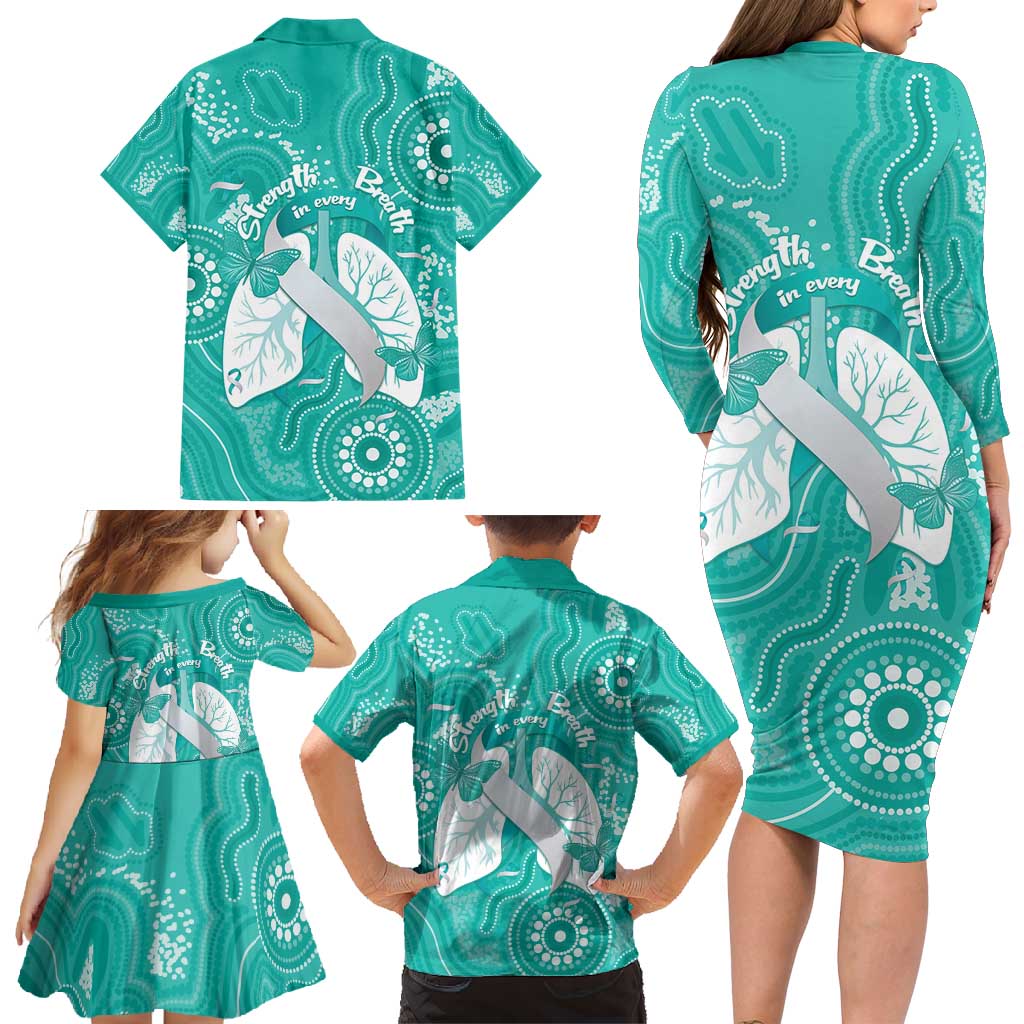National Asthma Week Australia Family Matching Long Sleeve Bodycon Dress and Hawaiian Shirt Strength In Every Breath