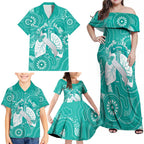 National Asthma Week Australia Family Matching Off Shoulder Maxi Dress and Hawaiian Shirt Strength In Every Breath