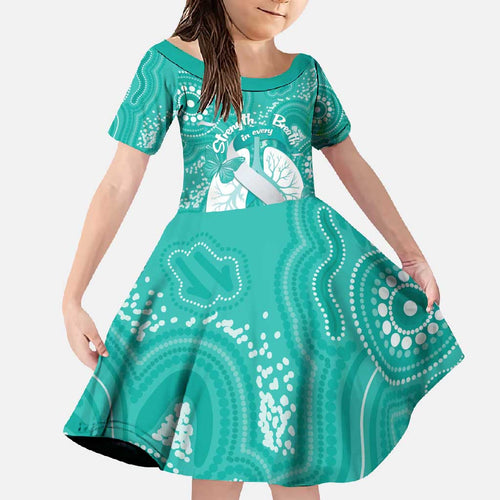 National Asthma Week Australia Family Matching Off Shoulder Maxi Dress and Hawaiian Shirt Strength In Every Breath