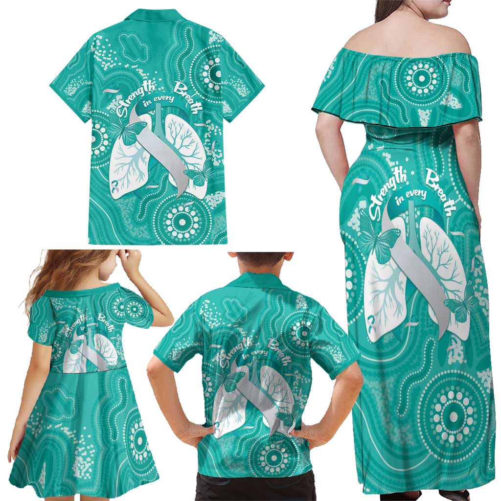 National Asthma Week Australia Family Matching Off Shoulder Maxi Dress and Hawaiian Shirt Strength In Every Breath