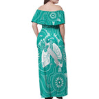 National Asthma Week Australia Family Matching Off Shoulder Maxi Dress and Hawaiian Shirt Strength In Every Breath