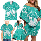 National Asthma Week Australia Family Matching Off Shoulder Short Dress and Hawaiian Shirt Strength In Every Breath