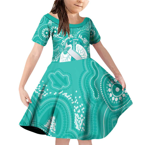 National Asthma Week Australia Family Matching Off Shoulder Short Dress and Hawaiian Shirt Strength In Every Breath