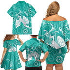 National Asthma Week Australia Family Matching Off Shoulder Short Dress and Hawaiian Shirt Strength In Every Breath